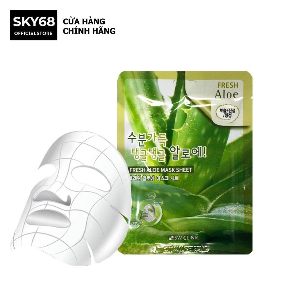 Mặt nạ cấp nước chiết xuất từ lô hội 3W Clinic Fresh Aloe Mask Sheet 23ml