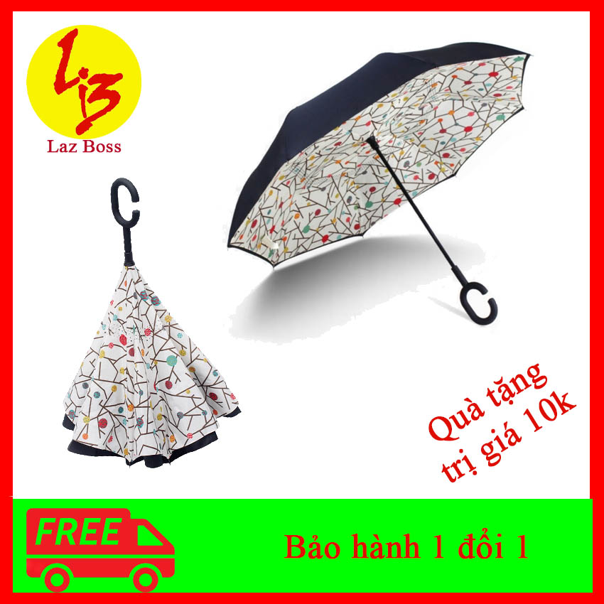 Ô dù gấp ngược OD01 Laz Boss, chất liệu bền chắc, màu sắc đa dạng, phong cách hiện đại, tặng kèm gương mini kiểu hàn quốc 10k
