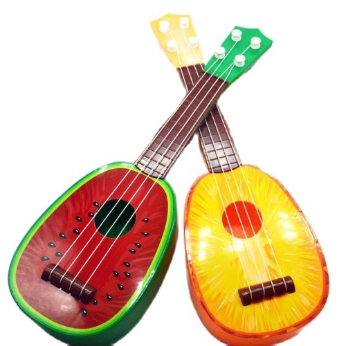 Đàn guitar nhựa  4 dây hoạ tiêt trái cây cho bé -  - đồ chơi đàn cho bé - do cho dan - trò chơi âm nhạc - đồ chơi cho bé