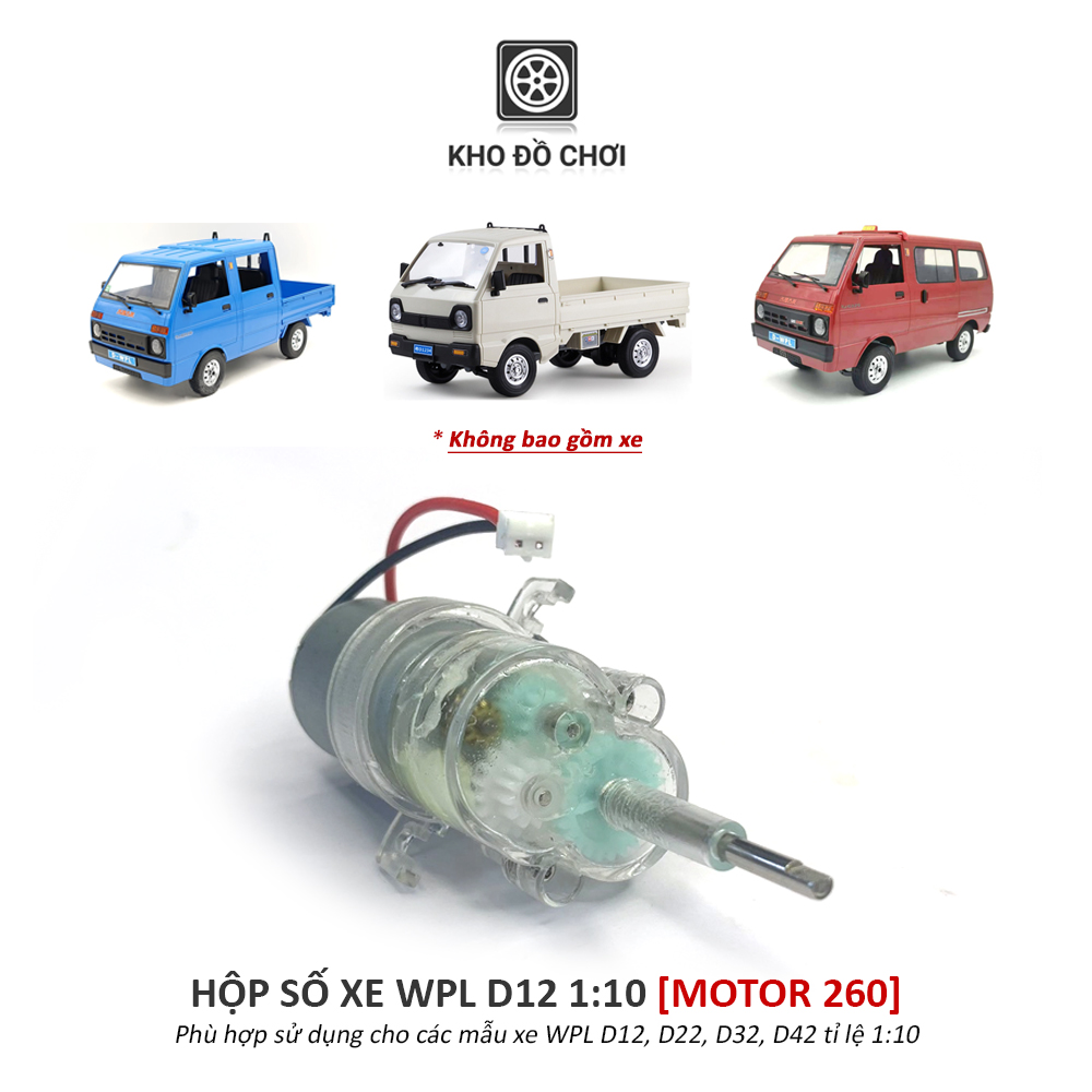Hộp số lắp cho xe WPL D12, D22, D32, D42 tỉ lệ 1:10 - Motor 260
