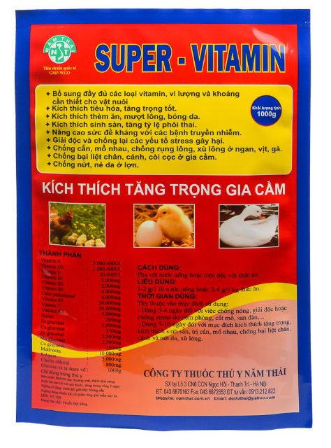 NĂM THÁI SUPERVITAMIN 1KG kích thích tăng trọng tăng khả năng chống bệnh