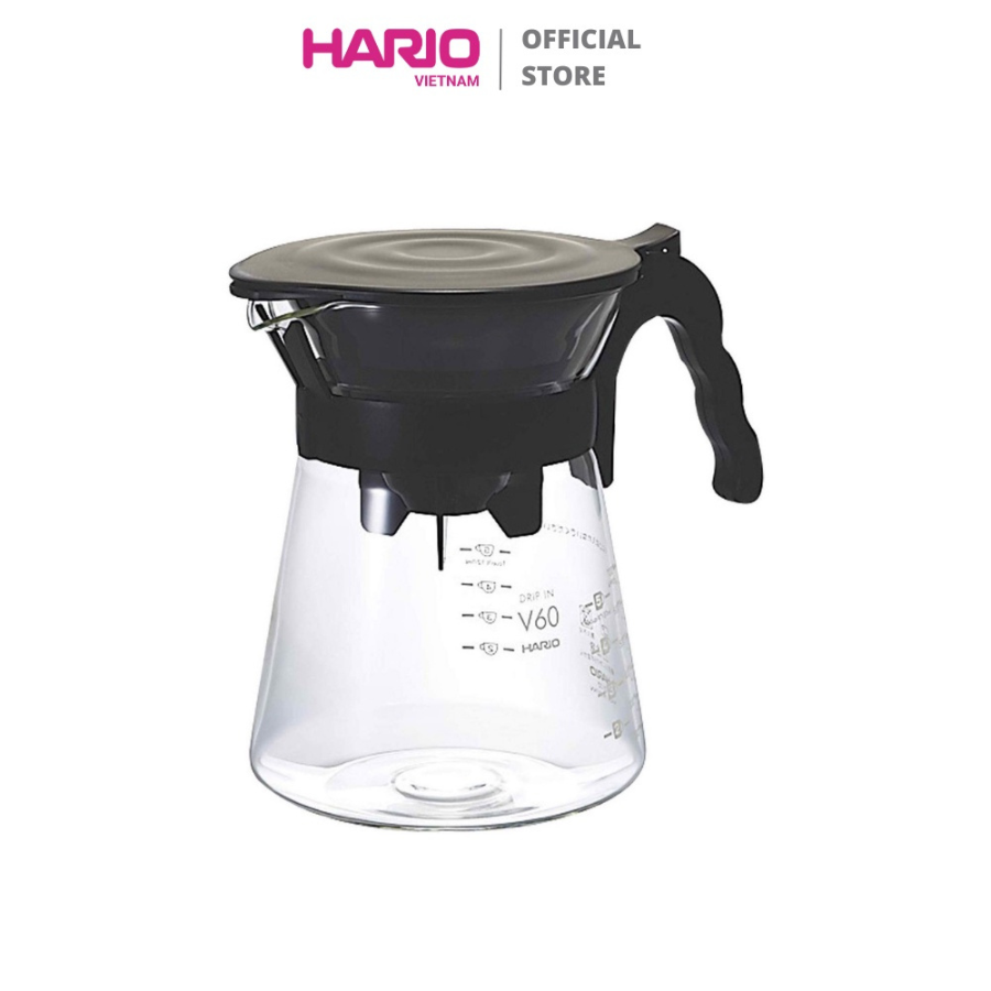 Bộ bình pha cà phê hario v60 drip-in 700ml kèm phễu và giấy lọc vdi-02b