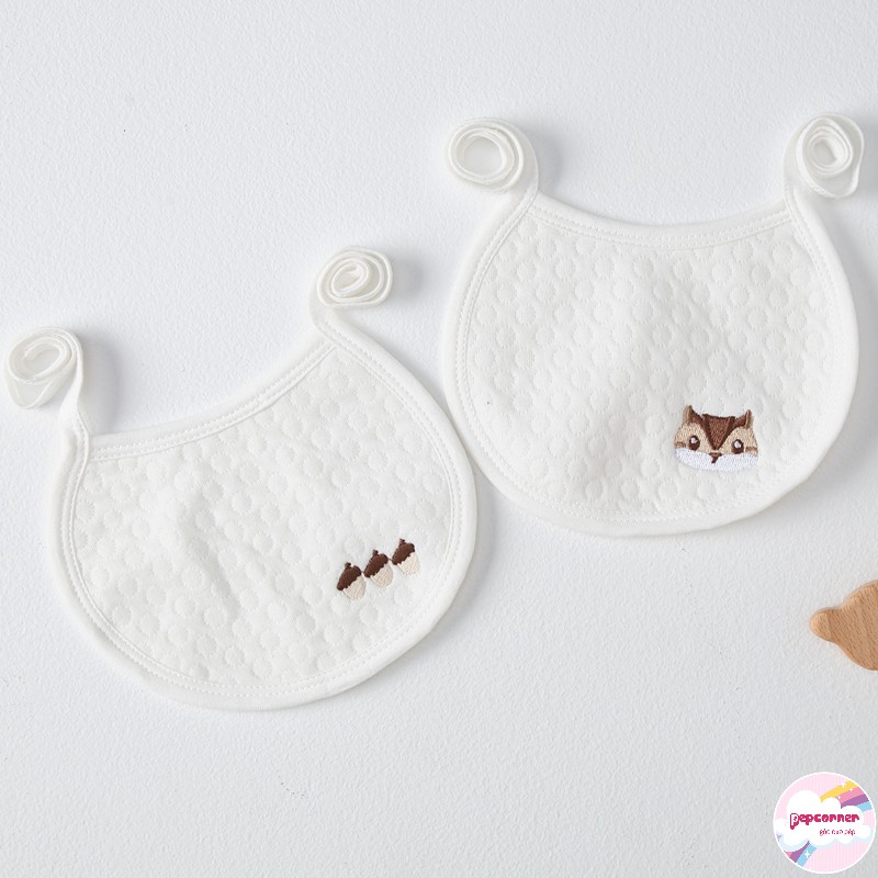 Yếm dãi yếm ăn dặm cotton chống thấm cho bé 0-18m tuổi buộc dây thấm hút tốt mềm mại