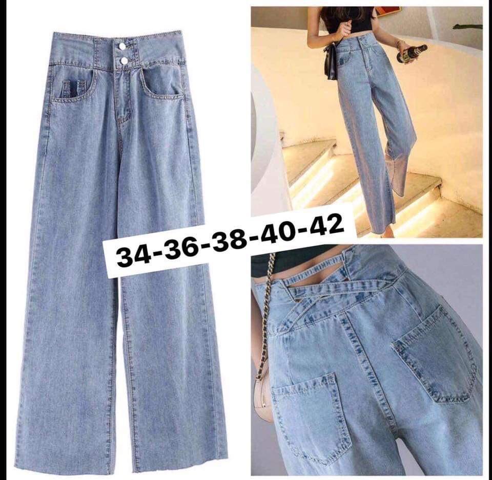 [HCM][ VIDEO HOT QUÁ RỒI ÔNG GIÁO ƠI!!! ] QUẦN JEAN ỐNG RỘNG NỮ CAO CẤP NITI 2 NÚT VẠT CHÉO SAU CỰC HOT-NL12358