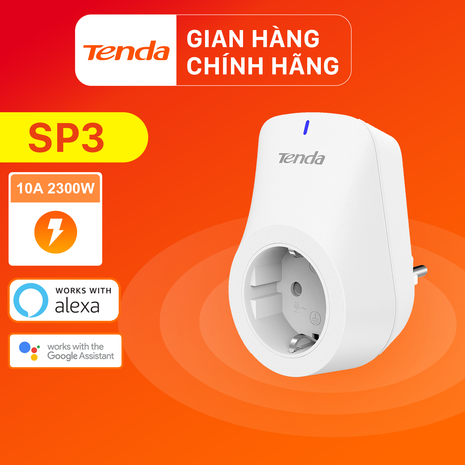 Ổ cắm điện Wi-fi thông minh Tenda điều khiển từ xa SP3 - Hãng phân phối chính thức