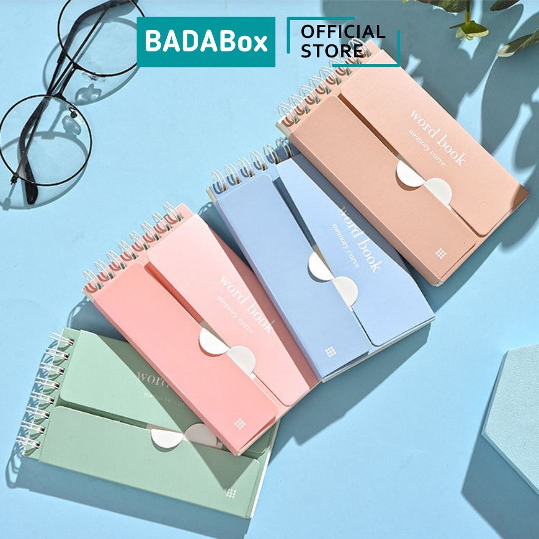 Sổ tay ghi chép học từ vựng gáy lò xo 160 trang badabox