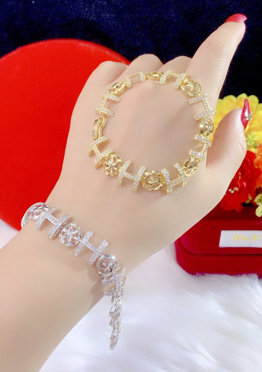 Lắc tay nữ chữ h mạ 18k cao cấp p1571