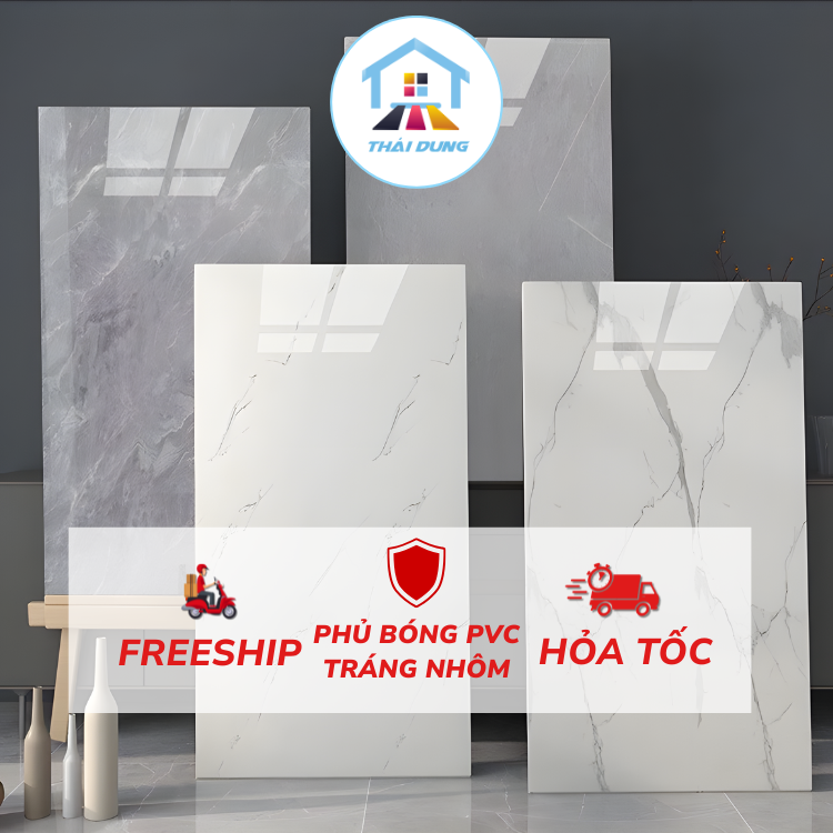 (Combo50) Miếng Xốp Dán Tường Vân Đá PVC Bóng cao cấp 30x60cm có keo sẵn, chống thấm nước