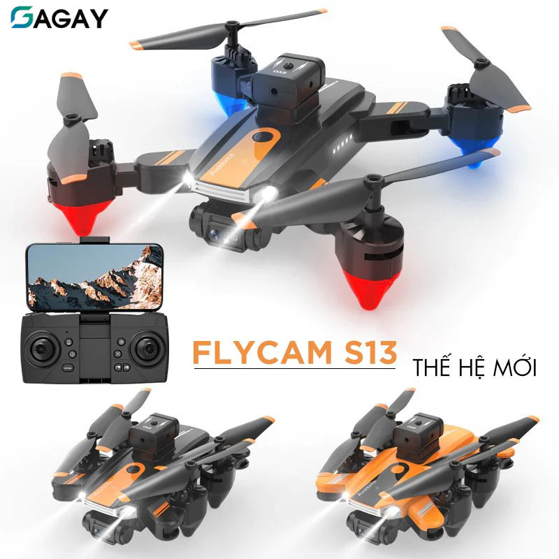 ( MẪU MỚI ) Flycam Mini Drone S13 PRO Tránh Chướng Ngoại Vật Quang Học, Camera Kép 8K, Hồng Ngoại, Quay Vòng 360°, Chế Độ Không Đầu ,  Lấy Nét, Ảnh Cử Chỉ, Video, Nhạc, Dừng Khẩn Cấp, Theo Dõi Chuyến Bay, Cảm Biến Trọng Lực