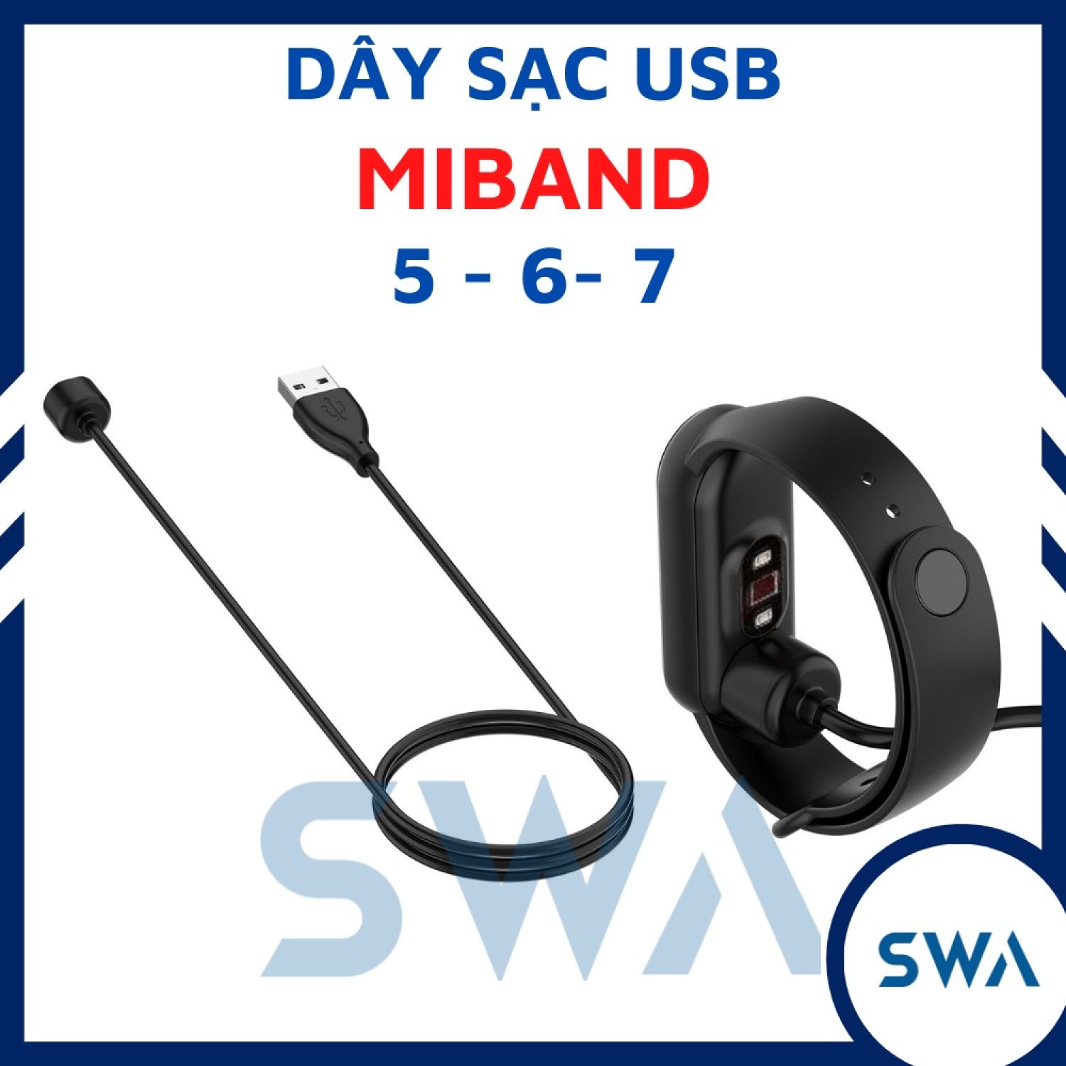 Dây sạc miband 7 miband 6 miband 5 sạc miband nam châm ,cáp sạc miband 5,6,7 swastore