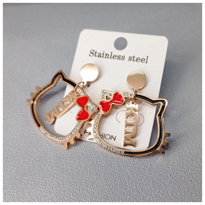 Bông Tai Nữ Mèo Kitty Dễ Thương Bằng Titan Đẹp Giá Rẻ - Đảm Bảo Không Đen, Không Rỉ Sét Vĩnh Viễn