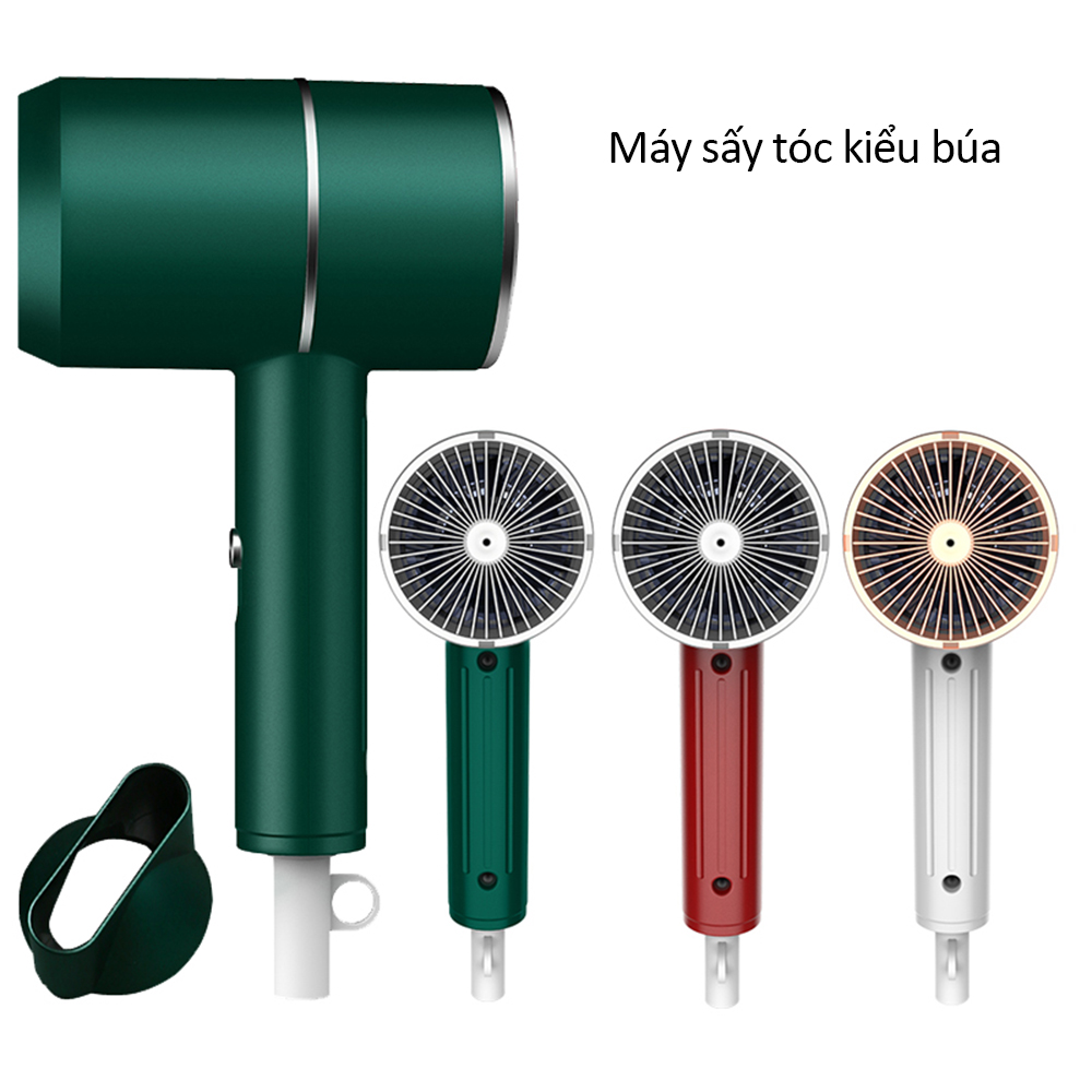Máy sấy tóc mini 2200w 3 chiều nóng lạnh màu xanh lá