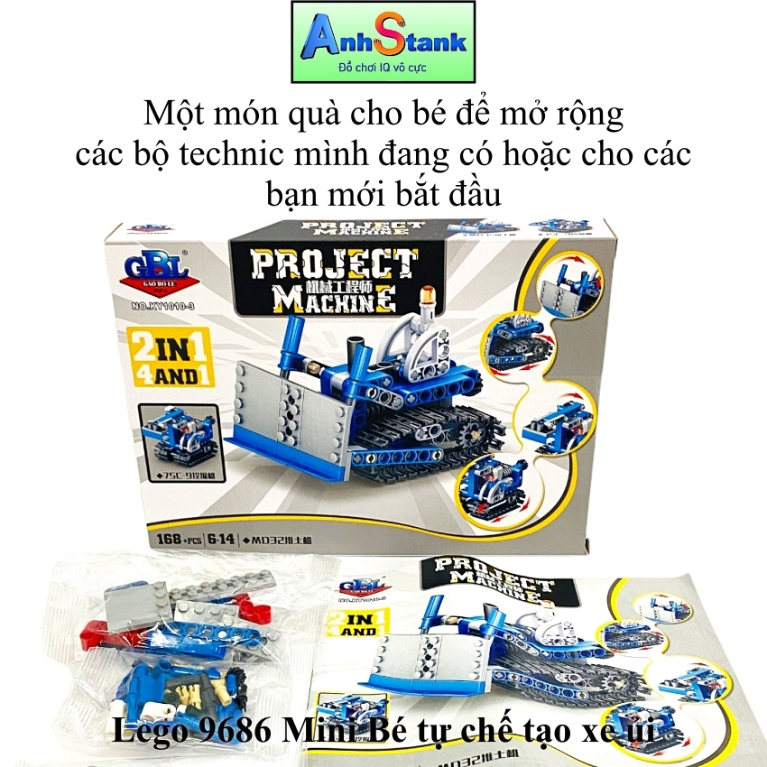 [Hoàn tiền 10%]Đồ chơi lắp ráp cho bé làm kỹ sư xe công trình 169 chi tiết bánh răng chuyển động chuẩn giáo dục STEM  9686 education được cung cấp và bảo hành bởi Anhstank - Đồ chơi IQ vô cực
