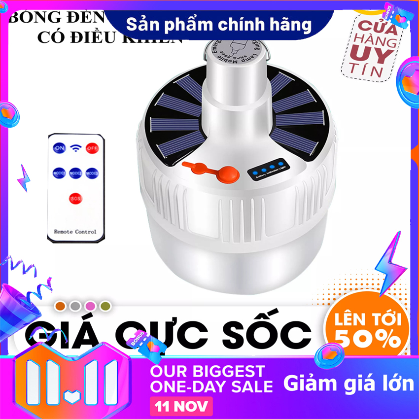 Bóng đèn tích điện 200w bóng đèn năng lượng mặt trời 24 led 4 chế độ sử dụng cho đi du lịch qua đêm hàng chính hãng cao câp - bảo hành toàn quốc 1 đổi 1 bởi nhà bán hàng shop fc min