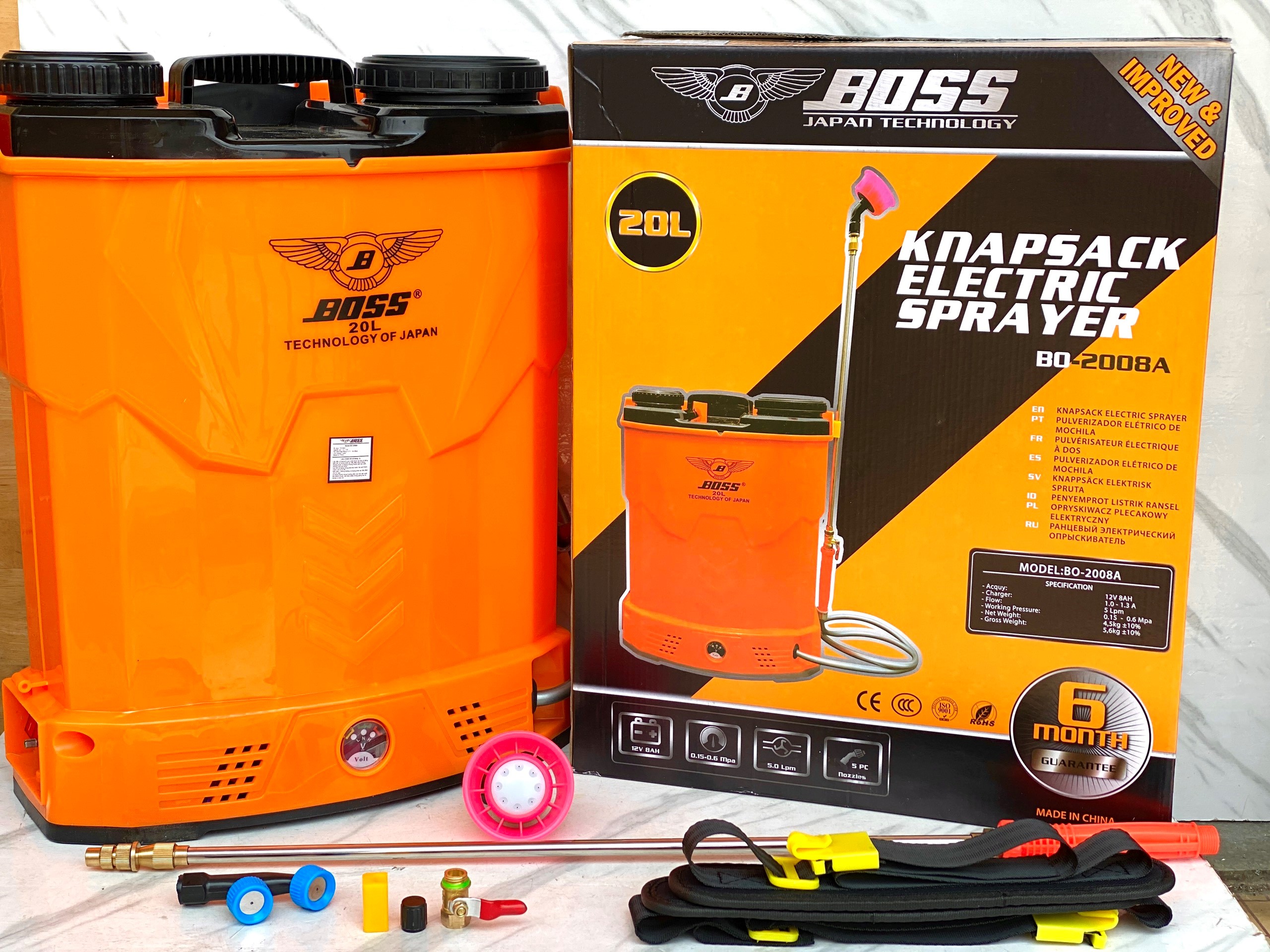 Bình xịt điện phun thuốc trừ sâu tưới cây Boss 20l