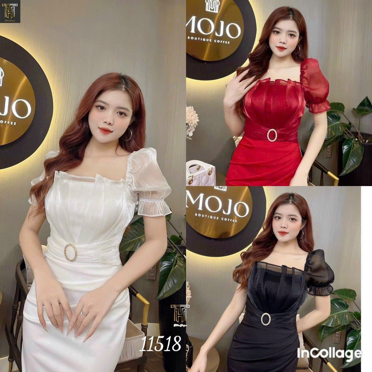 Đầm dự tiệc váy đầm body xếp ly ngực tay phồng đủ size