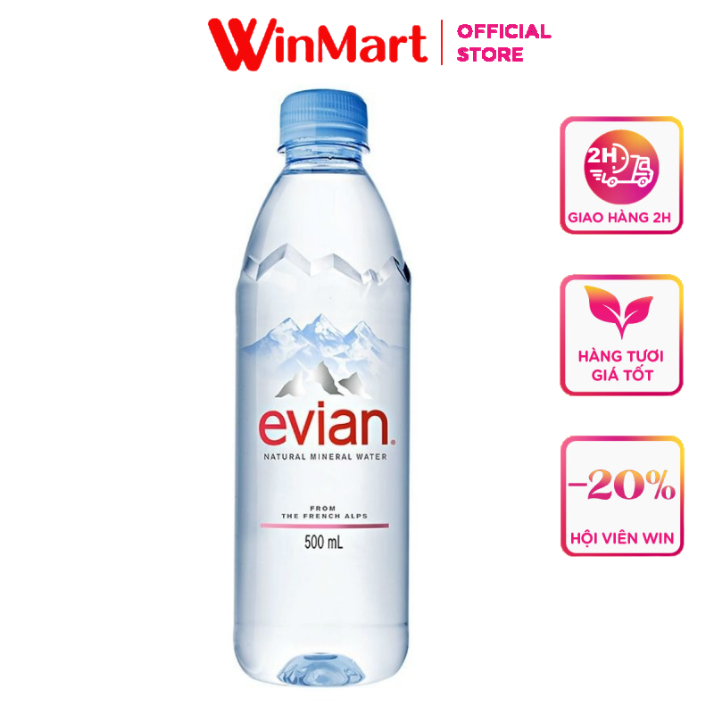- Nước khoáng thiên nhiên Evian chai 500ml