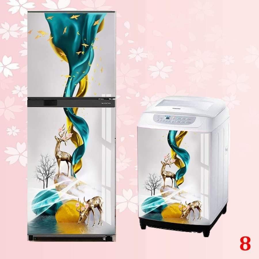 Miếng dán tủ lạnh, máy giặt mẫu 8 che mọi khuyết điểm của tủ lạnh