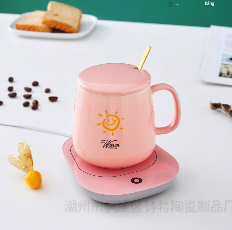 Bộ cốc sứ kèm đế điện hâm nóng đồ uống