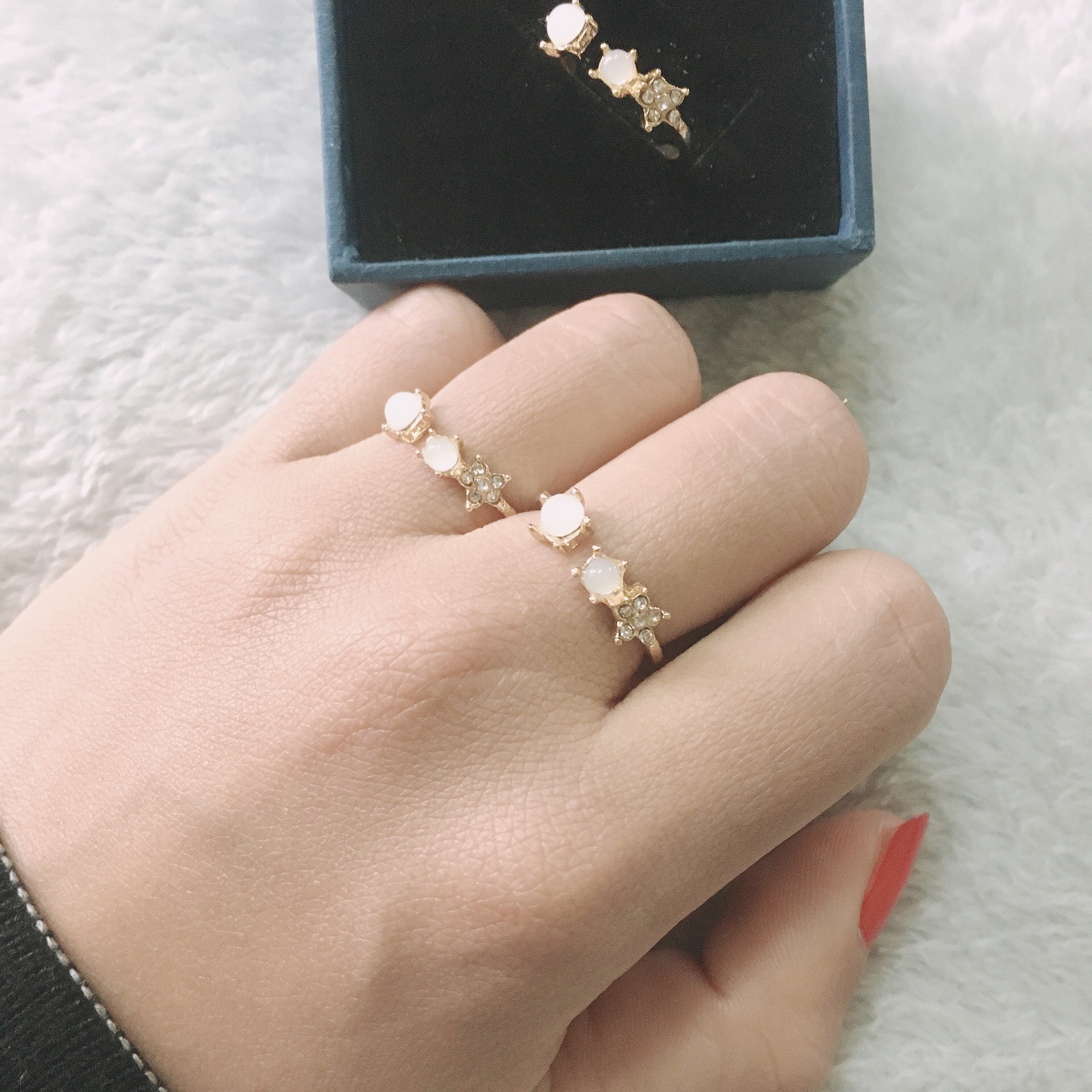 Nhẫn vàng 18k hình ngôi sao điều chỉnh được kích thước mạ vàng 18k