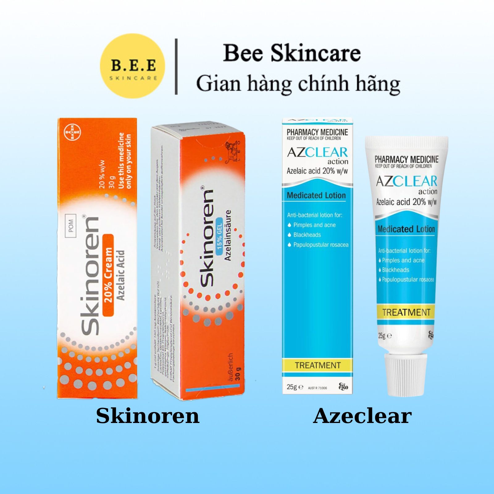 Kem dưỡng Gel SKINOREN- ACID AZELAIC 15%