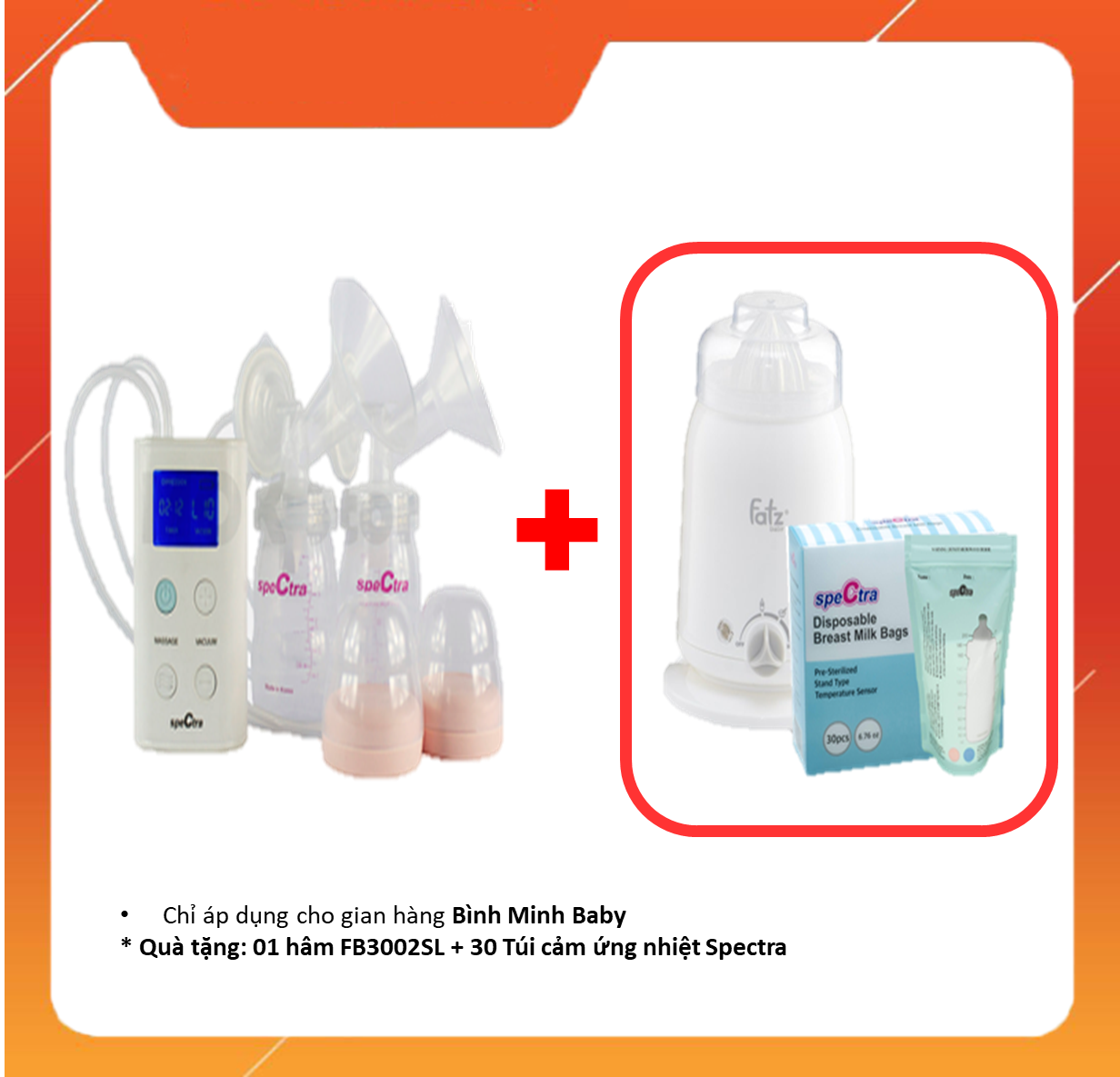 [HCM]MÁY HÚT SỮA ĐIỆN ĐÔI SPECTRA 9 PLUS CÓ PIN SẠC HÀN QUỐC BẢO HÀNH 24 THÁNG TTẶNG KÈM MÁY HÂM SỮA FATZ BABY KÈM 30 TÚI TRỮ SỮA UNIMOM