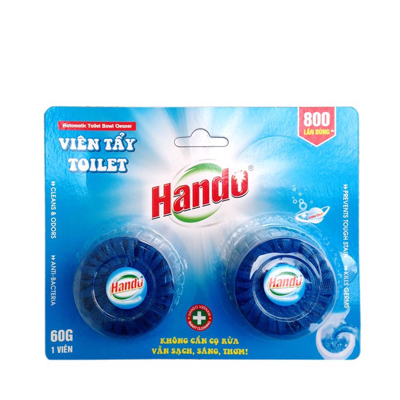 Vỉ 2 viên tẩy Hando xanh khử mùi bồn cầu toilet  PNS06