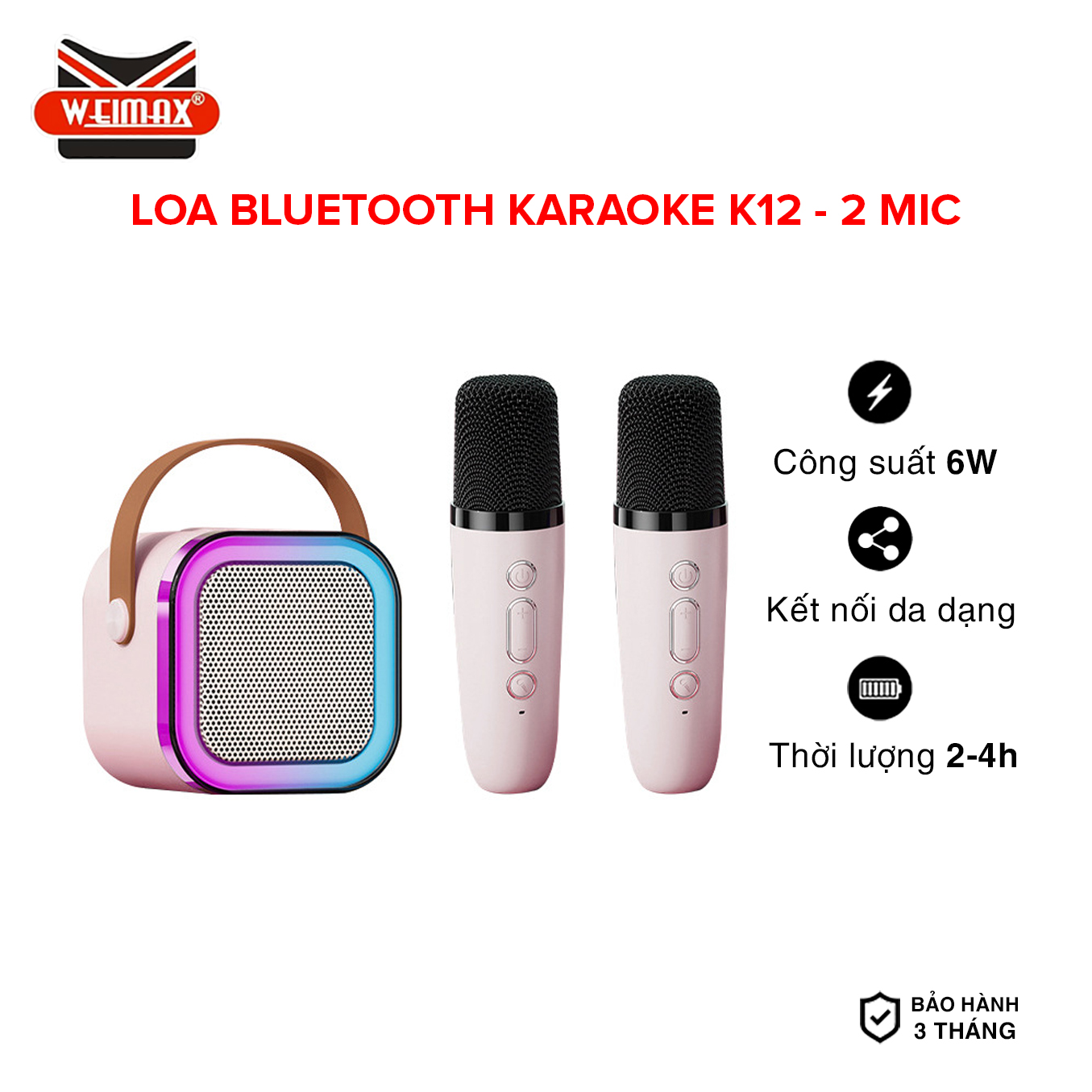 [ TẶNG KÈM 2 MIC ] Loa Bluetooth Không Dây , Loa Hát Karaoke Mini K12 Sạc Pin Không Dây , Âm Thanh Hay Bass Chuẩn Tặng Kèm 2 Mic Hát, Có Thể Thay Đổi Giọng, Dễ Sử Dụng