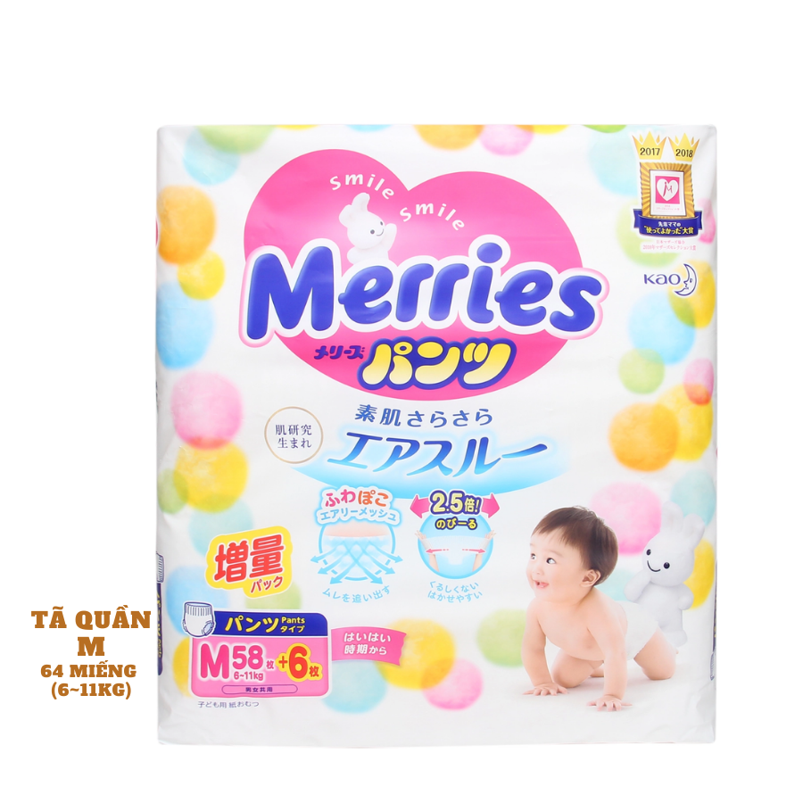 Bỉm-Tã Quần Merries Cộng miếng