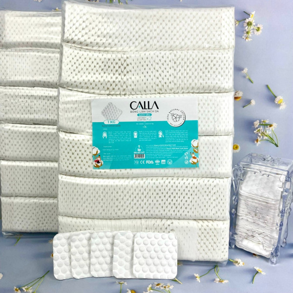 Bông tẩy trang 1kg hạt massage calla - bông bạch tuyết