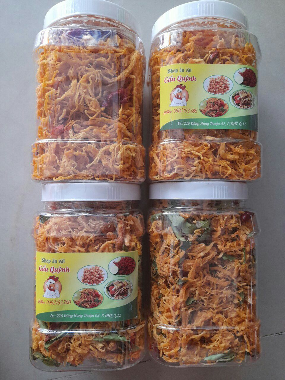 Combo 2 kg (khô gà lá chanh 1kg khô gà bơ tỏi 1kg)