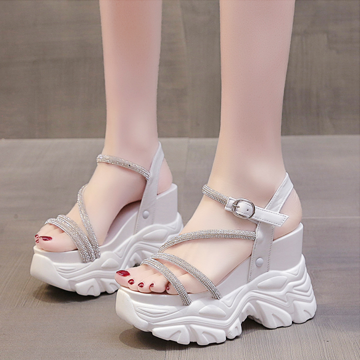 Sandal 10cm quai chéo đính đá x690-405