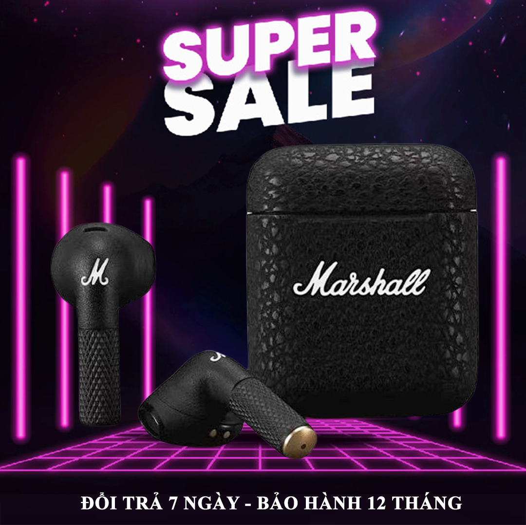 Tai Nghe Bluetooth Marshall Minor 3 công nghệ mới không dây Tai nghe nhét tai bloutooth âm bass mạnh mẽ chống ồn ANC Âm thanh to rõ Kháng nước tốt Chuẩn chống nước IPX5 Tích Hợp Android & I.O.S bảo hành 24 tháng