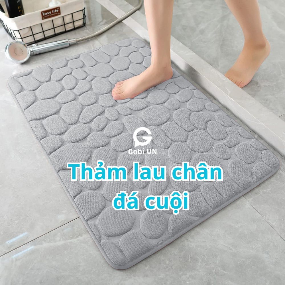 Thảm trải sàn nhà tắm họa tiết đá nổi cao cấp gobi, thảm lau chân hút nước chống trơn trượt gobi