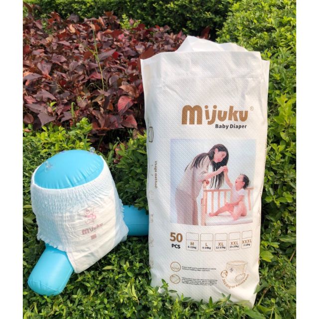 Bỉm/tả quần Mijuku chính hãng (50 miếng/bịch đủ size M, L, XL, XXL, XXXL)