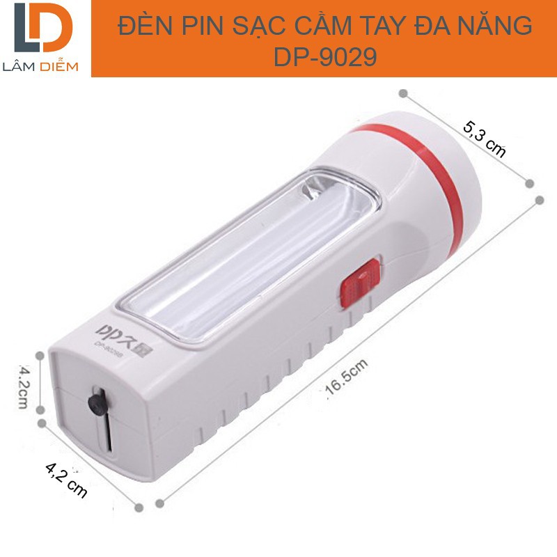 ĐÈN PIN SIÊU SÁNG LED SẠC CẦM TAY 2 CHẾ ĐỘ SÁNG DP 9029D