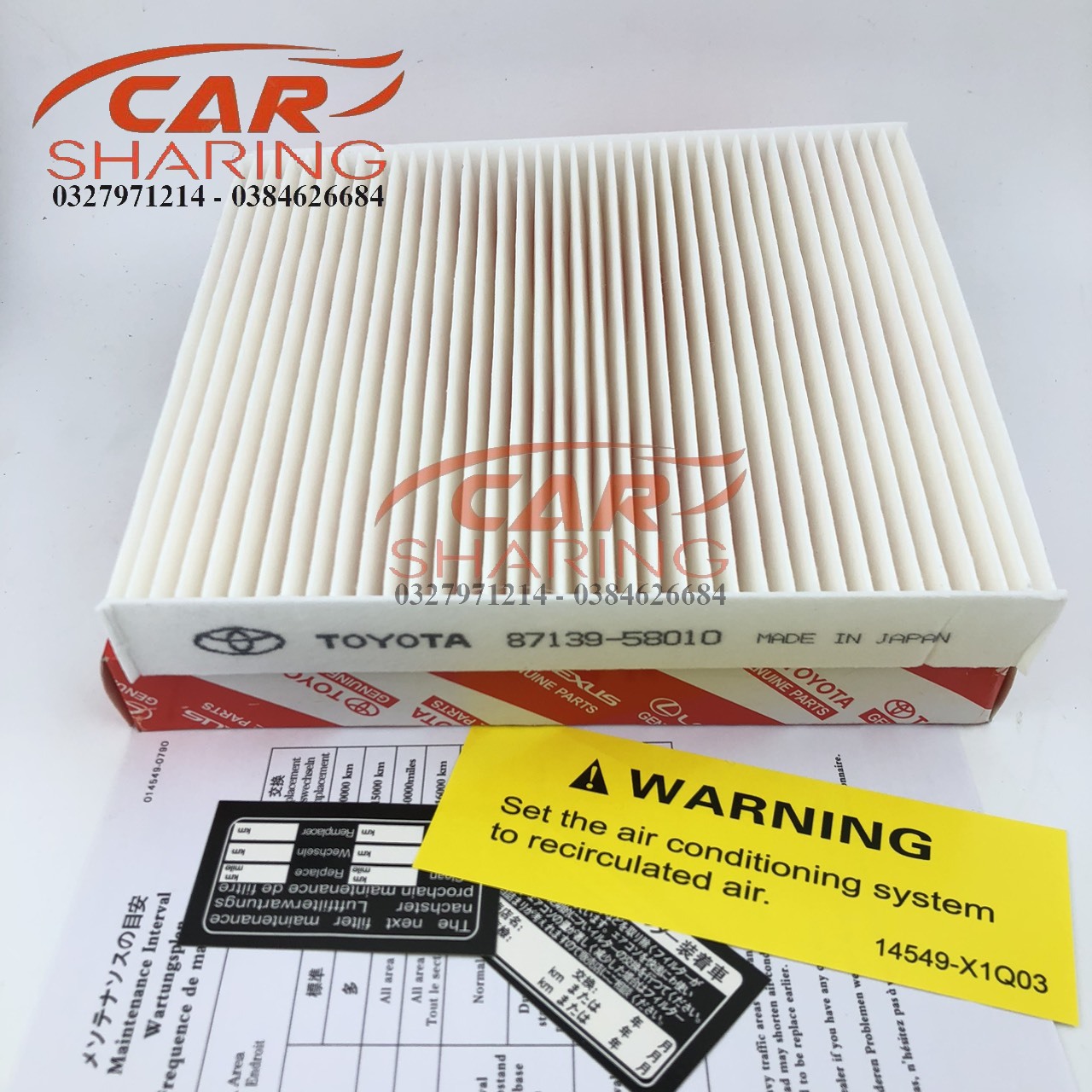 Lọc gió điều hòa Toyota Innova Hilux Fortuner Cross đời 2016-nay vios camry 2.5 đời 2018-nay ( 87139-58010)