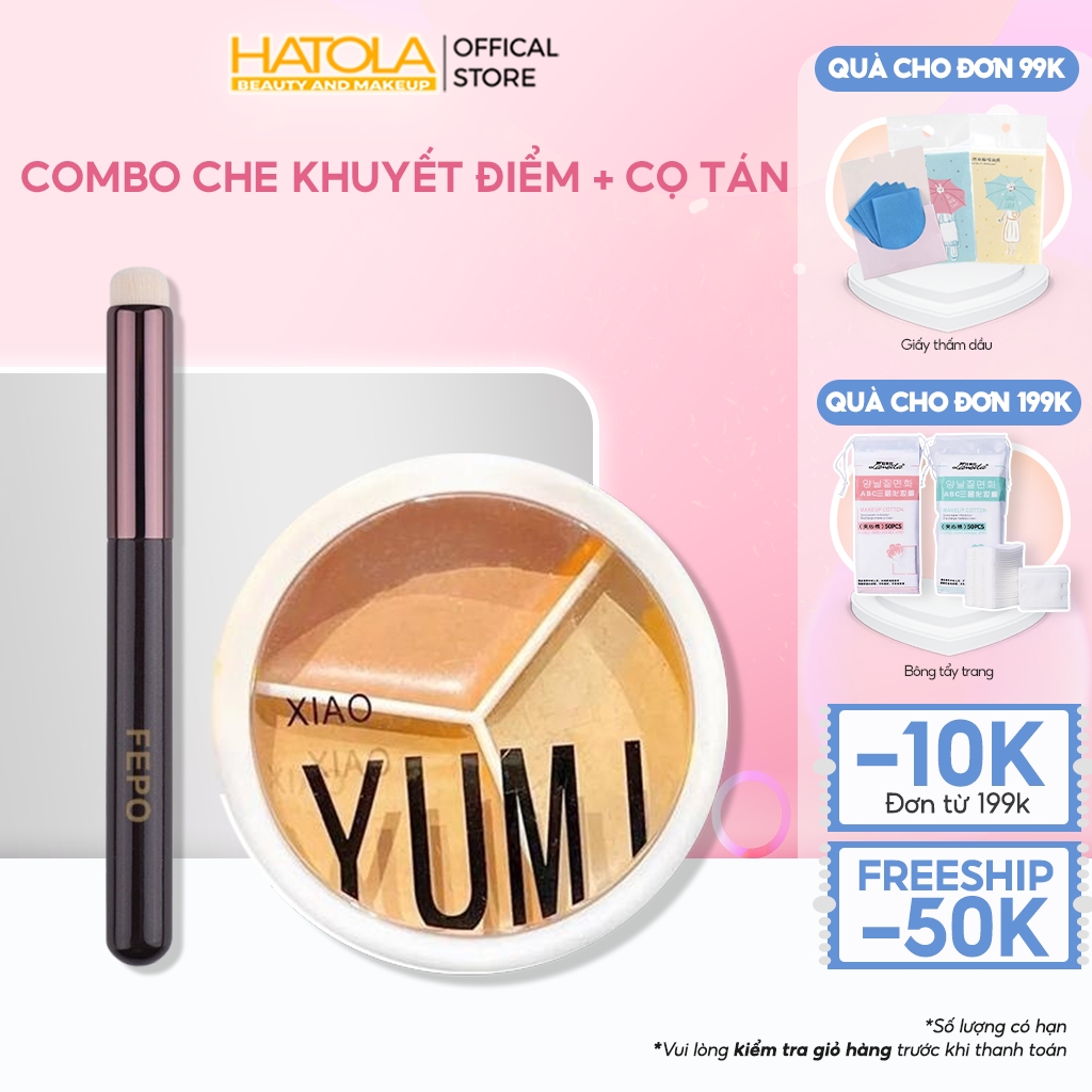 Che khuyết điểm ba màu che phủ mụn và vùng da dưới mắt Hatola