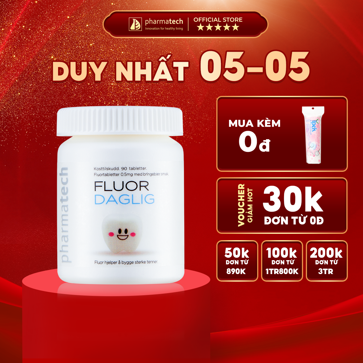 Thực phẩm bảo vệ sức khoẻ Fluor Daglig 300 viên