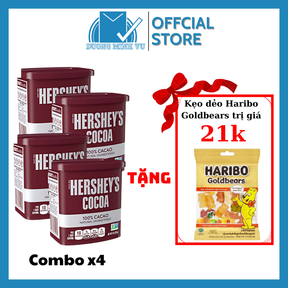 Buy 4 get 1 Combo 4 boxes of HERSHEY S COCOA 100% cacao powder 226g 100%