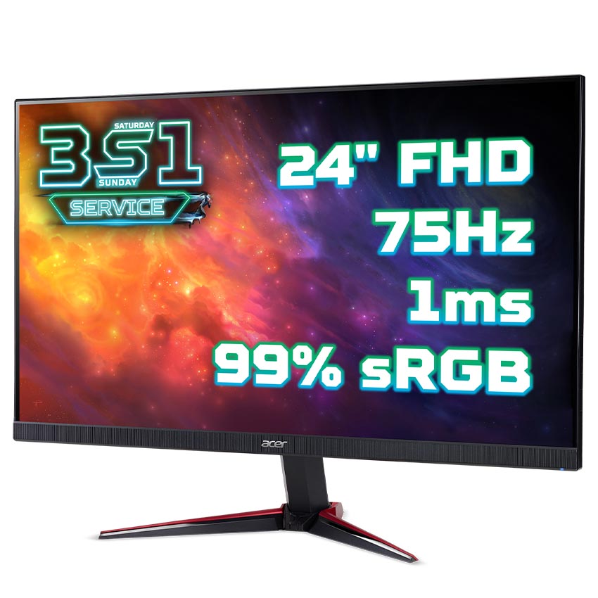 [trả góp 0%]màn hình acer nitro vg240y (23.8 /fhd/led/ips/vga+hdmi/250 cd/m²/75hz/1ms/amd free sync)
