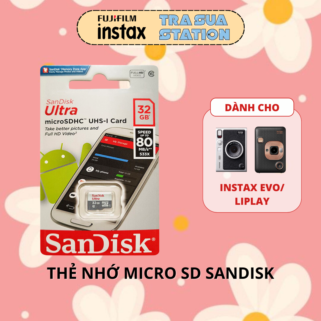 Thẻ nhớ microsdhc sandisk ultra 16gb 80mb/s và 32gb 100mb/s