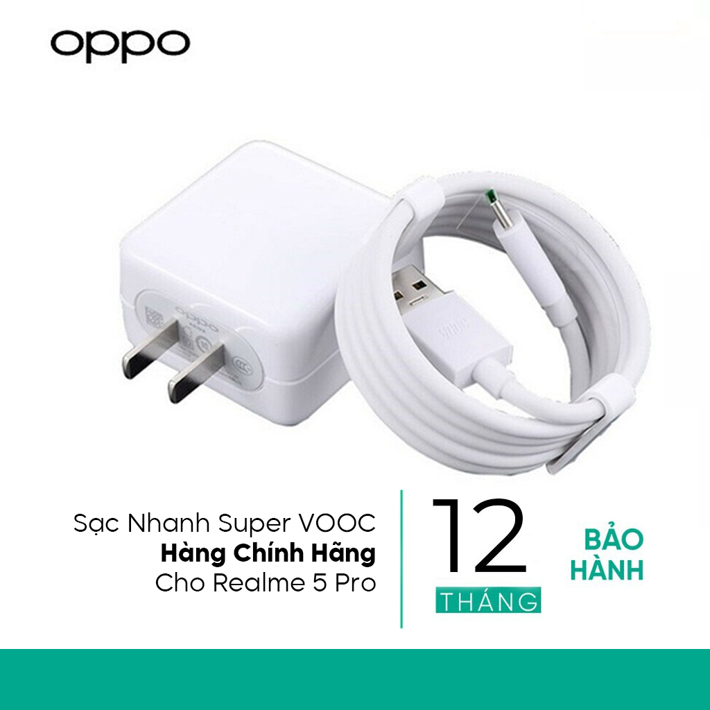Sạc Nhanh Realme 5 Pro - Công Nghệ VOOC 3.0- Cáp Type-C- Hàng Chính Hãng
