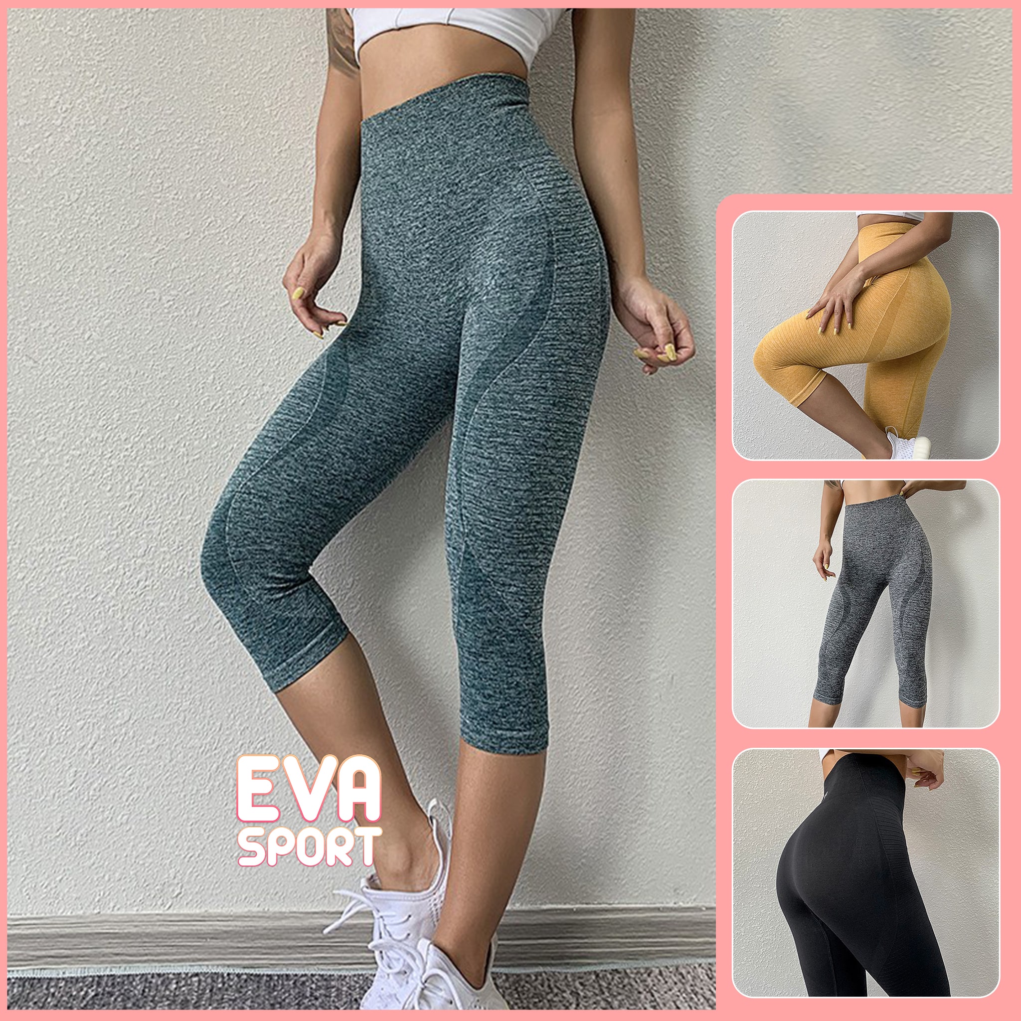 Quần Legging Lửng NAQI Tập Gym, Yoga Nữ Thể Thao TÔN VÒNG 3 Vải Dệt Kim, Co Giãn Thấm Hút Mồ Hồi, Mặc Tôn Dáng