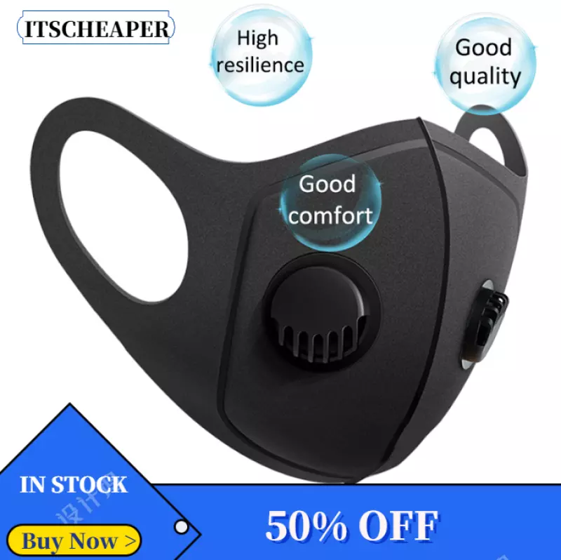 【Letgoing】Khẩu trang có thể rửa được với van thở kép Tấm chắn mặt đi xe đạp từ Polyurethane