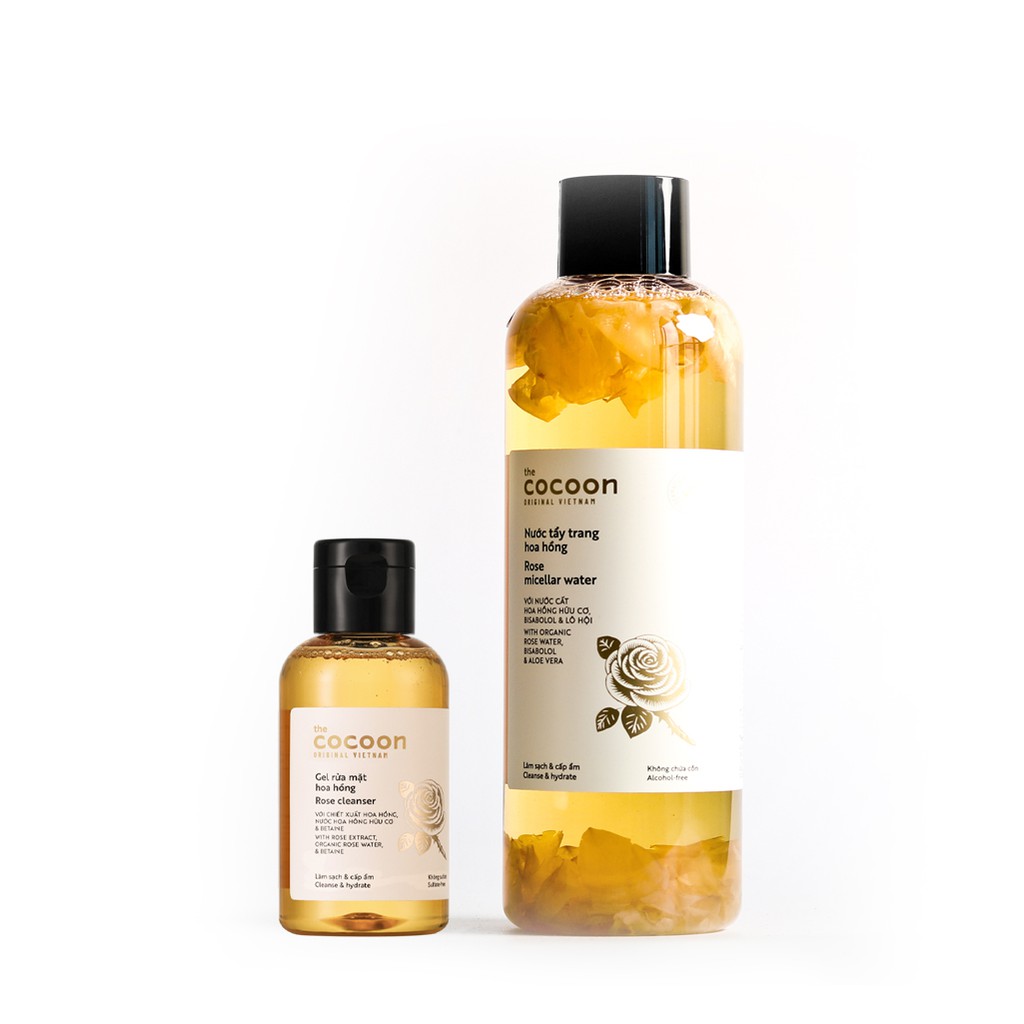 Nước tẩy trang từ nước cất hoa hồng hữu cơ the cocoon rose micellar water 140~500ml