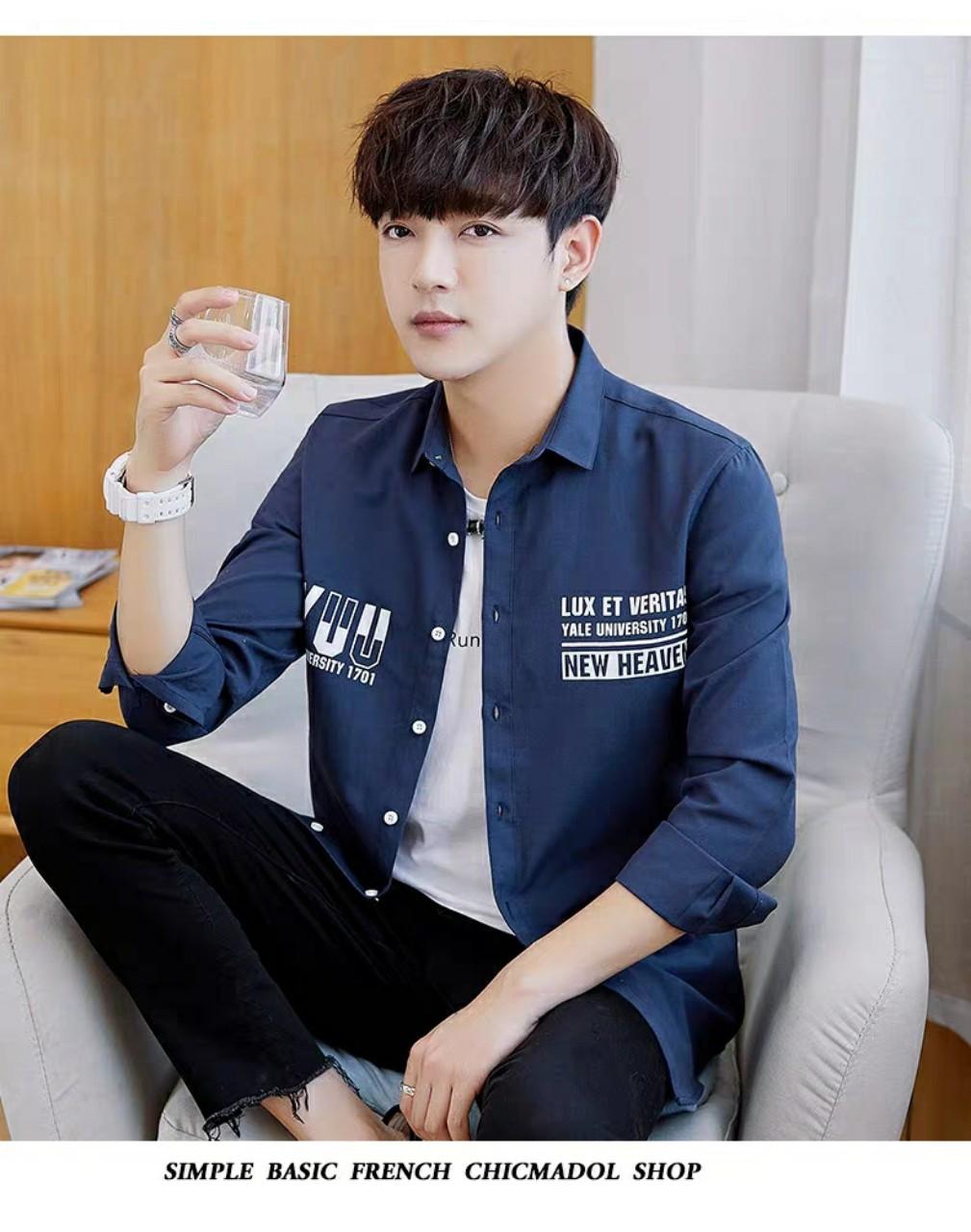 ÁO SƠ MI NAM cổ BẺ SIÊU LỊCH LÃM siêu CHẤT SIÊU ĐẸP mang PHONG CÁCH SƠ MI HÀN ST381