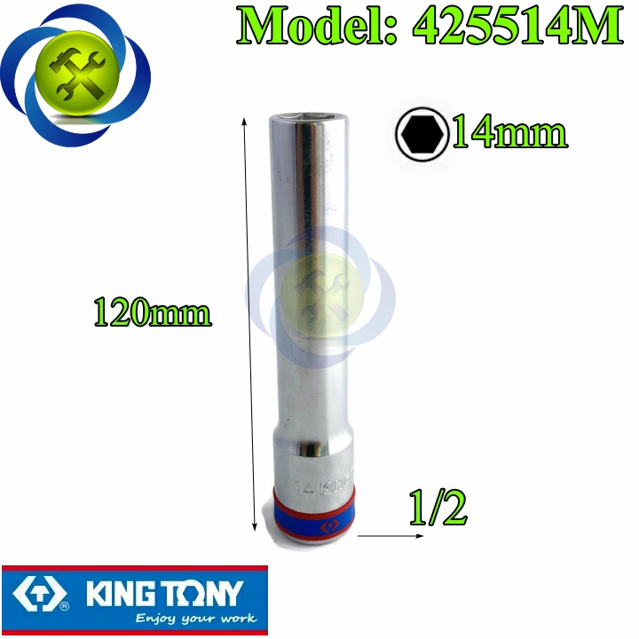 Tuýp 14mm dài 120mm loại 1/2 có 6 cạnh kingtony 425514m