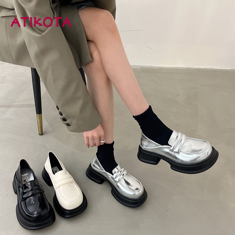 Atikota Giày Da Đế Dày Thoải Mái Phong Cách Lolita Cho Nữ818
