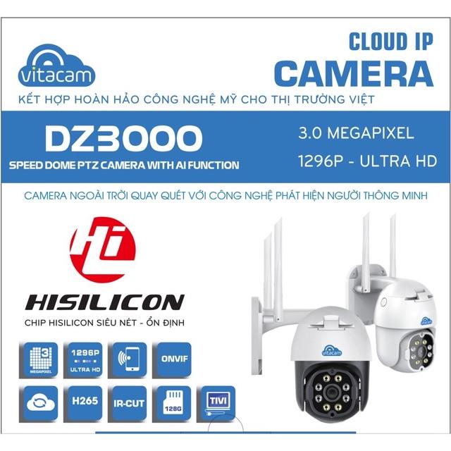 Camera ip wifi ngoài trời vitacam dz3000 pro - ultra hd siêu nét 3.0mp